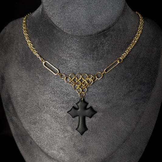 Gold Crucifix Choker