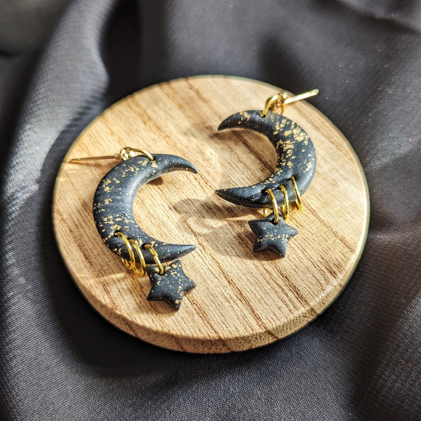 Moon & Star Drop Earrings