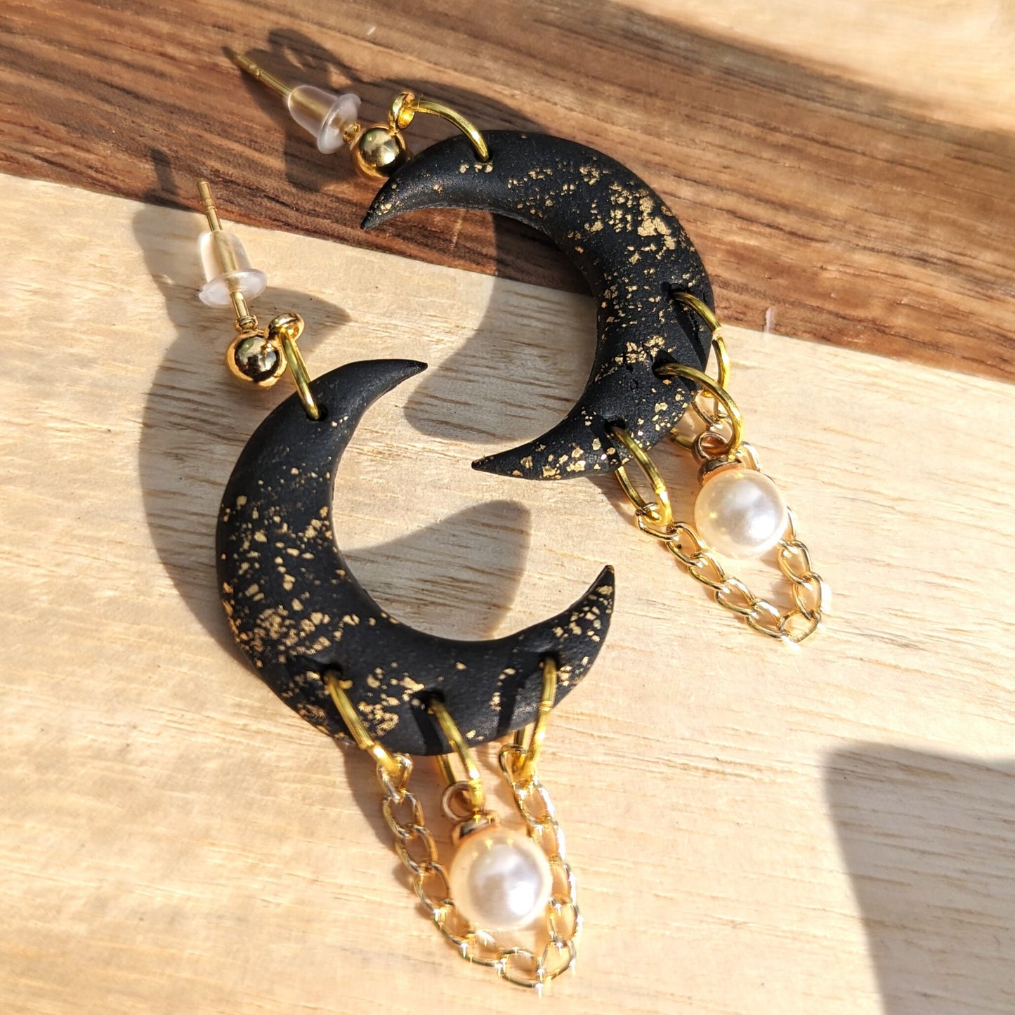 Moon and Pearl Dangles