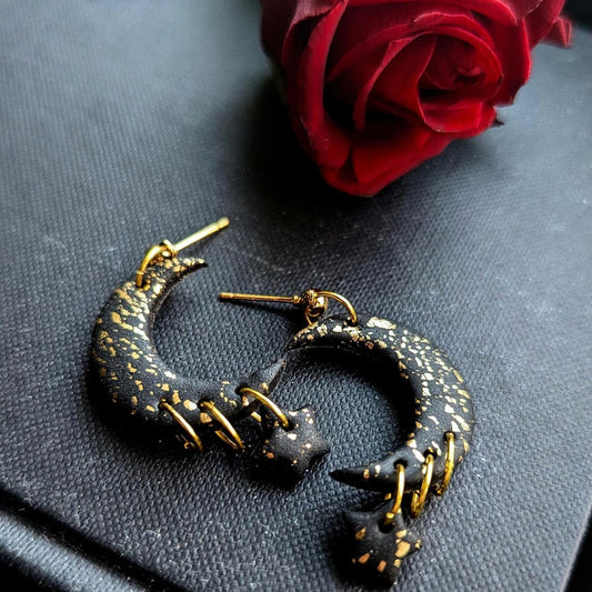 Moon & Star Drop Earrings